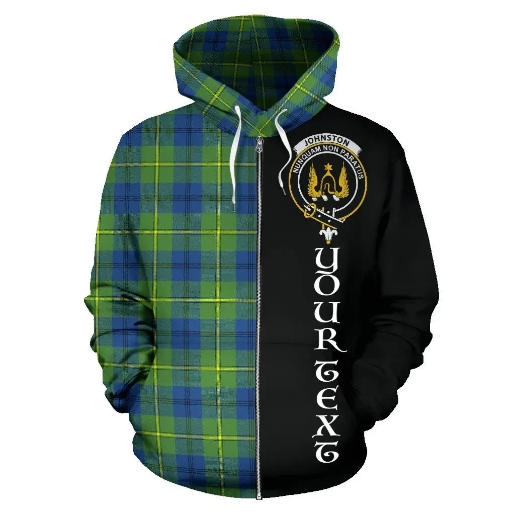 Printivon Custom Your Text Johnston Ancient Tartan Hoodie Half Of Me