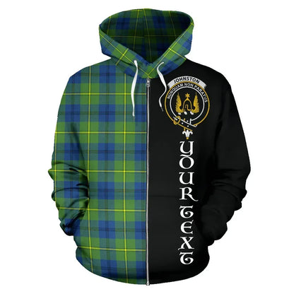 Printivon Custom Your Text Johnston Ancient Tartan Hoodie Half Of Me