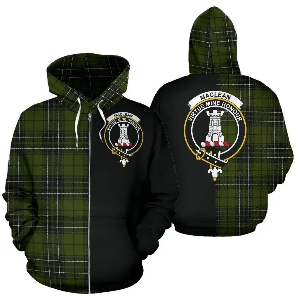 Printivon Custom Your Text Maclean Hunting Tartan Hoodie Half Of Me