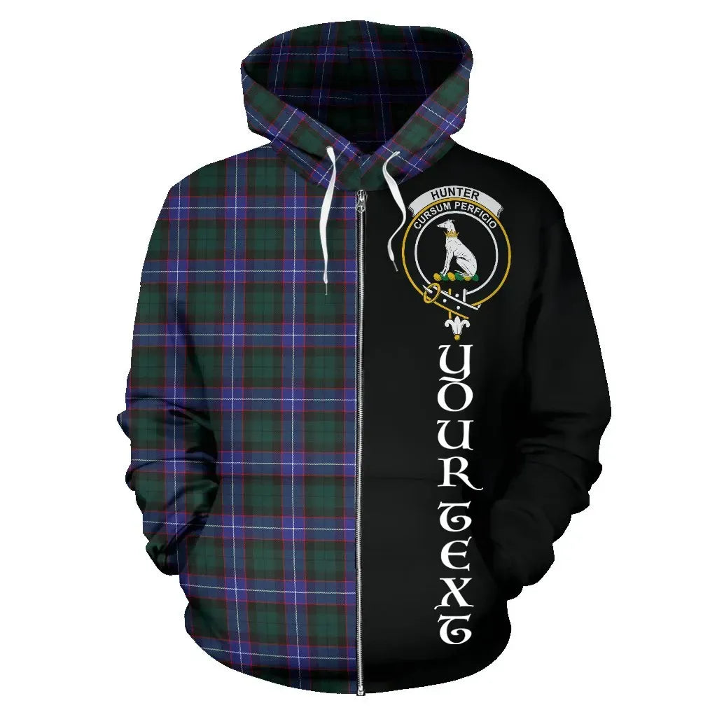 Printivon Custom Your Text Hunter Modern Tartan Hoodie Half Of Me