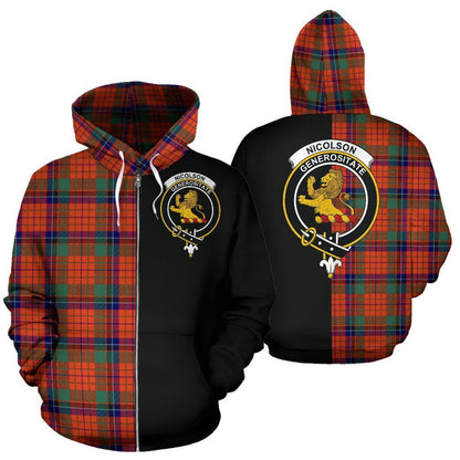 Printivon Custom Your Text Nicolson Ancient Tartan Hoodie Half Of Me