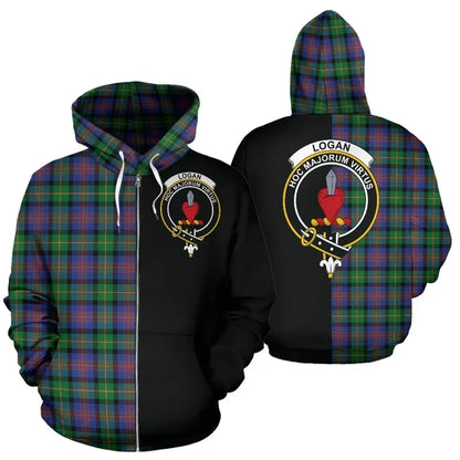 Printivon Custom Your Text Logan Ancient Tartan Hoodie Half Of Me