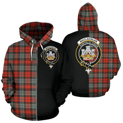 Printivon Custom Your Text Maclachlan Weathered Tartan Hoodie Half Of Me