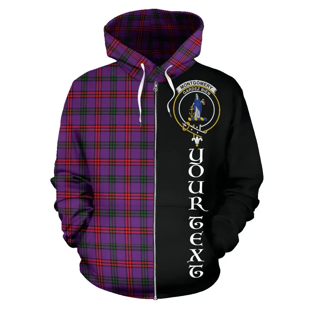 Printivon Custom Your Text Montgomery Modern Tartan Hoodie Half Of Me