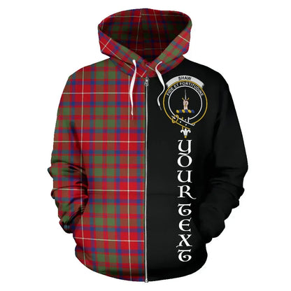 Printivon Custom Your Text Shaw Red Modern Tartan Hoodie Half Of Me