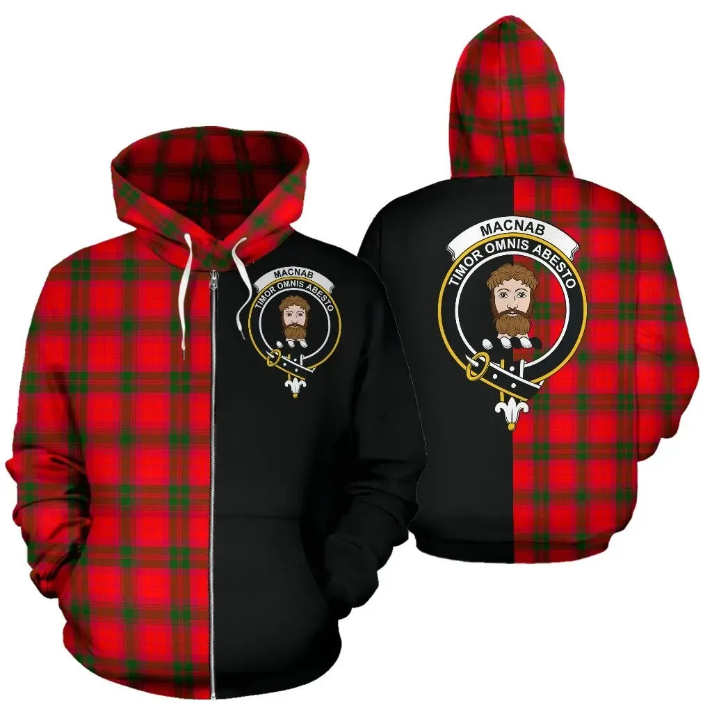 Printivon Custom Your Text Macnab Modern Tartan Hoodie Half Of Me