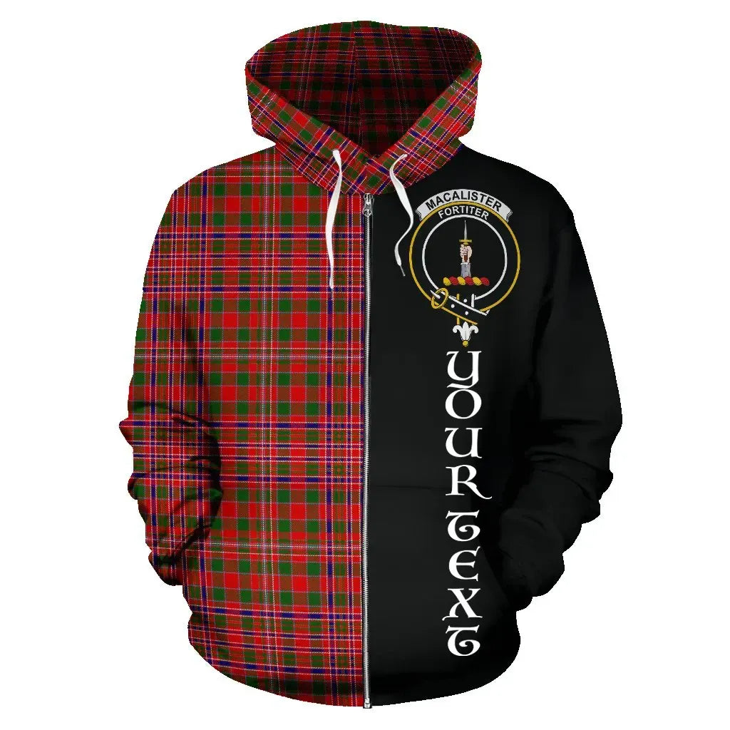 Printivon Custom Your Text Macalister Modern Tartan Hoodie Half Of Me