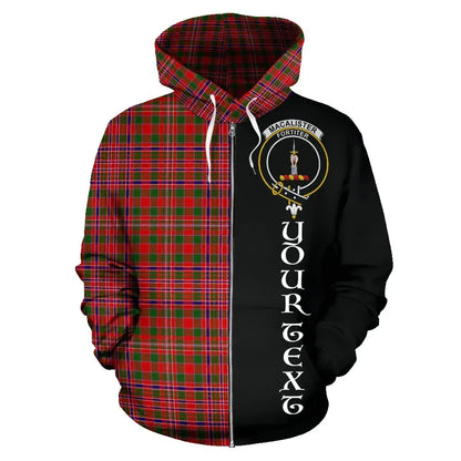 Printivon Custom Your Text Macalister Modern Tartan Hoodie Half Of Me