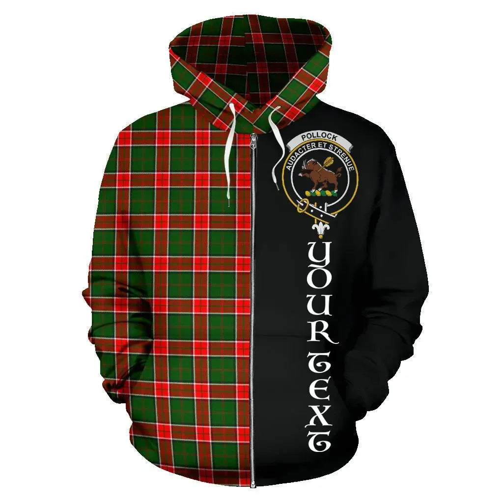 Printivon Custom Your Text Pollock Modern Tartan Hoodie Half Of Me
