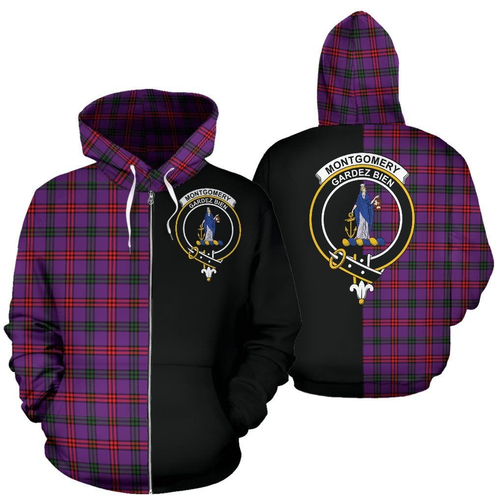 Printivon Custom Your Text Montgomery Modern Tartan Hoodie Half Of Me