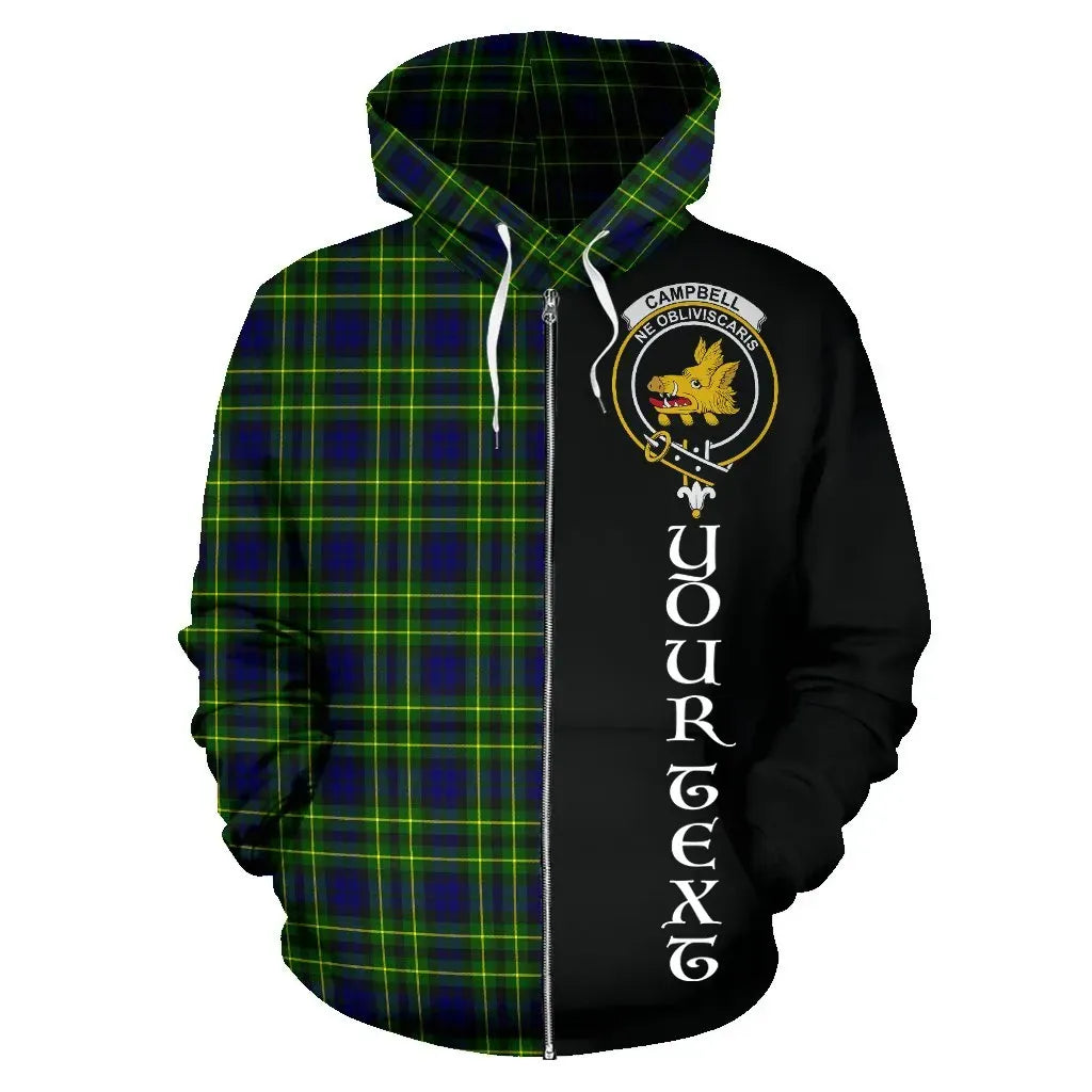 Printivon Custom Your Text Campbell Of Breadalbane Modern Tartan Hoodie Half Of Me