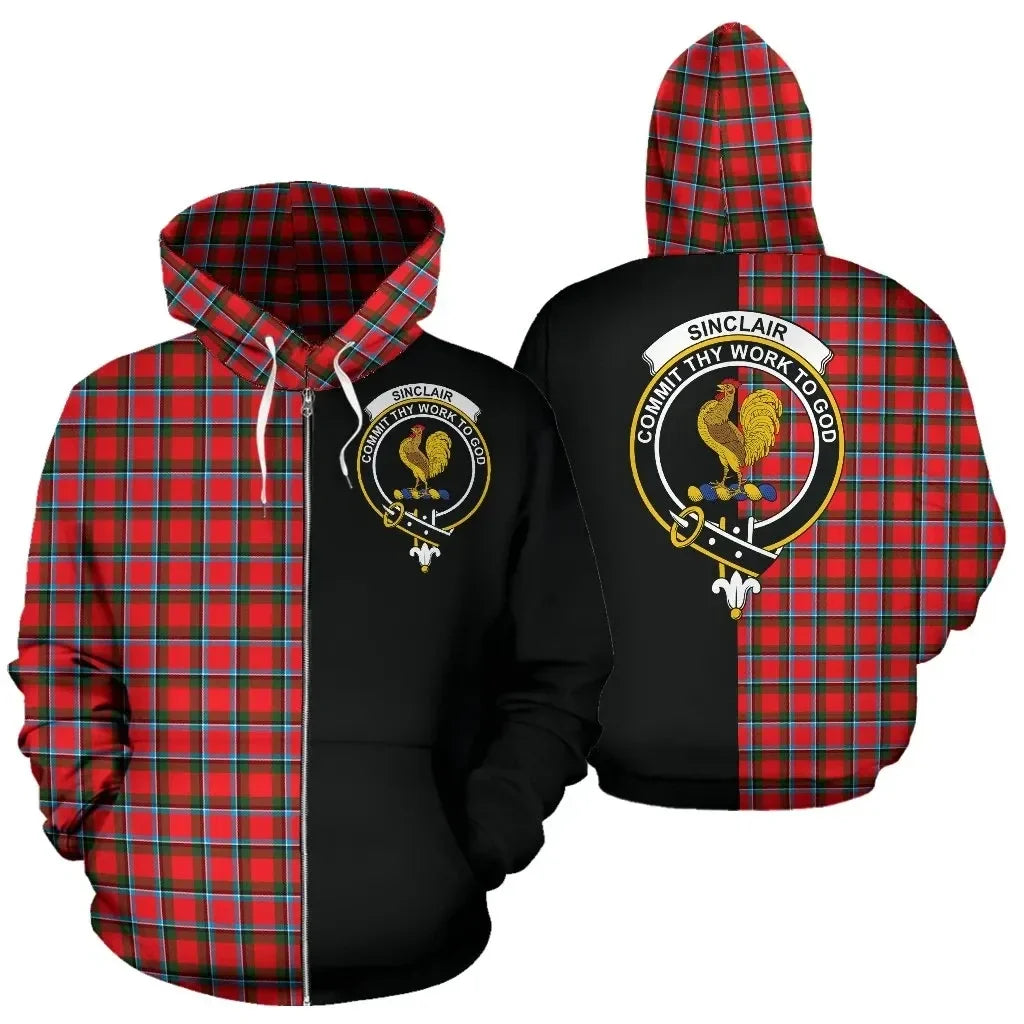 Printivon Custom Your Text Sinclair Modern Tartan Hoodie Half Of Me