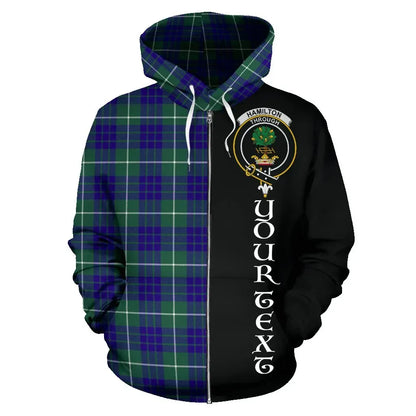 Printivon Custom Your Text Hamilton Hunting Modern Tartan Hoodie Half Of Me