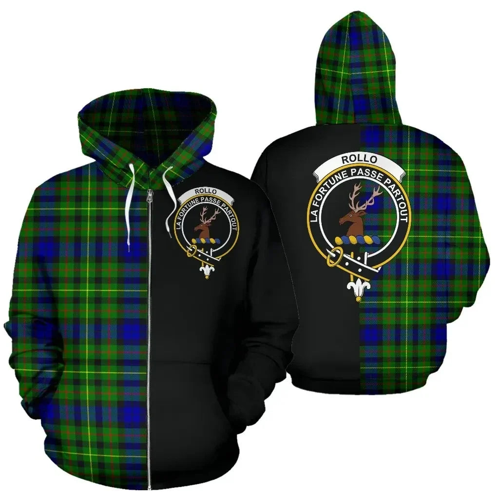 Printivon Custom Your Text Rollo Modern Tartan Hoodie Half Of Me