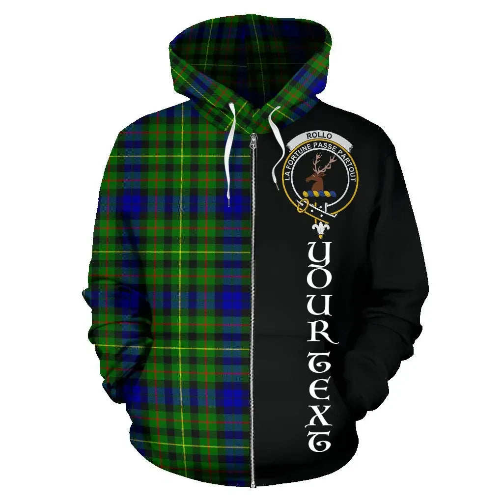 Printivon Custom Your Text Rollo Modern Tartan Hoodie Half Of Me