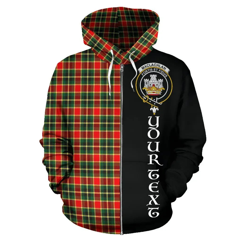 Printivon Custom Your Text Maclachlan Hunting Modern Tartan Hoodie Half Of Me