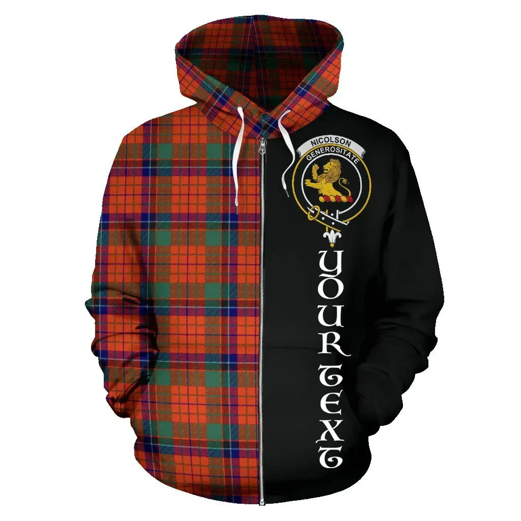 Printivon Custom Your Text Nicolson Ancient Tartan Hoodie Half Of Me