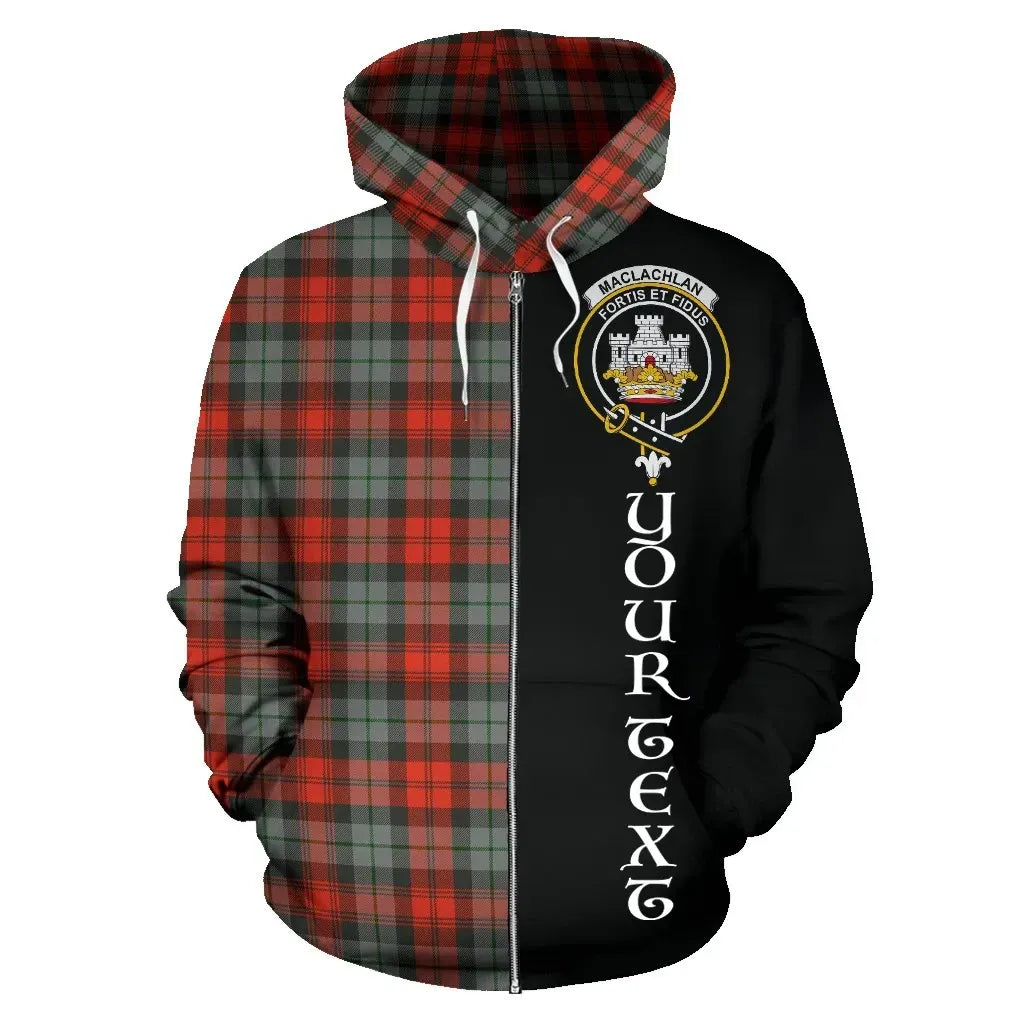 Printivon Custom Your Text Maclachlan Weathered Tartan Hoodie Half Of Me