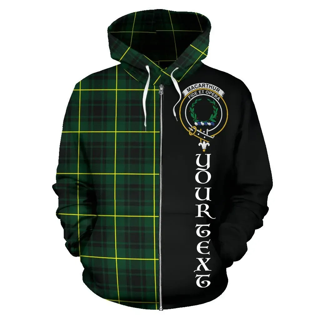 Printivon Custom Your Text Macarthur Modern Tartan Hoodie Half Of Me