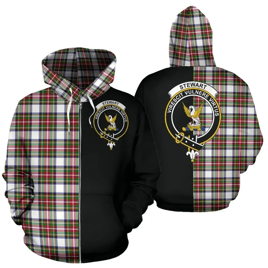 Printivon Custom Your Text Stewart Dress Modern Tartan Hoodie Half Of Me