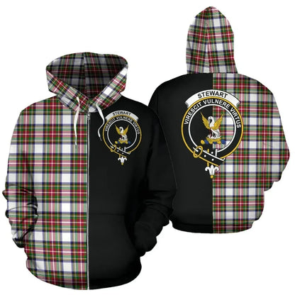 Printivon Custom Your Text Stewart Dress Modern Tartan Hoodie Half Of Me