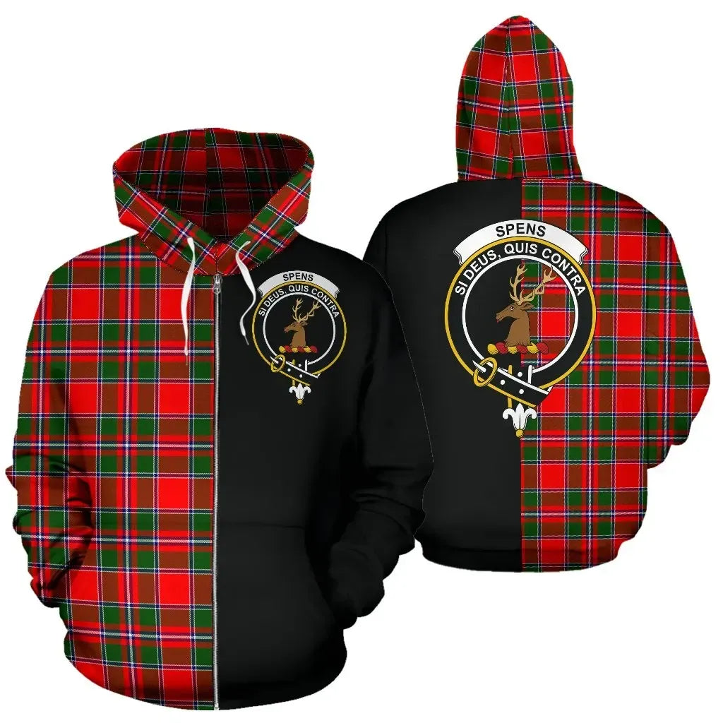 Printivon Custom Your Text Spens Modern Tartan Hoodie Half Of Me
