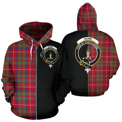Printivon Custom Your Text Shaw Red Modern Tartan Hoodie Half Of Me
