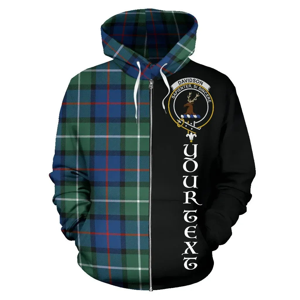 Printivon Custom Your Text Davidson Of Tulloch Tartan Hoodie Half Of Me