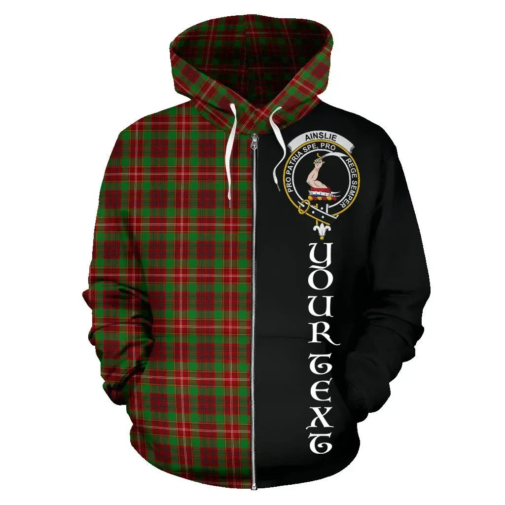 Printivon Custom Your Text Ainslie Tartan Hoodie Half Of Me