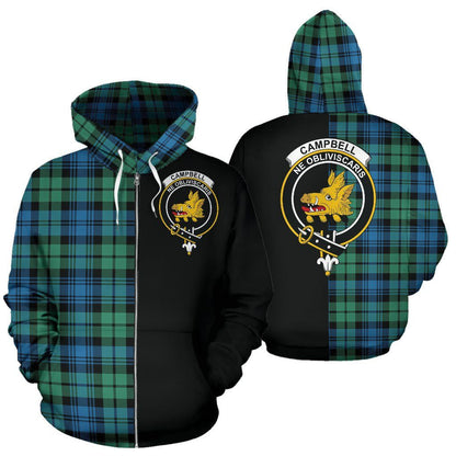 Printivon Custom Your Text Campbell Ancient 01 Tartan Hoodie Half Of Me