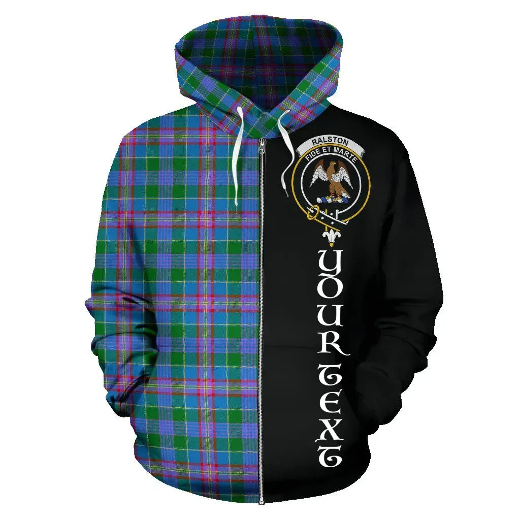 Printivon Custom Your Text Ralston Tartan Hoodie Half Of Me
