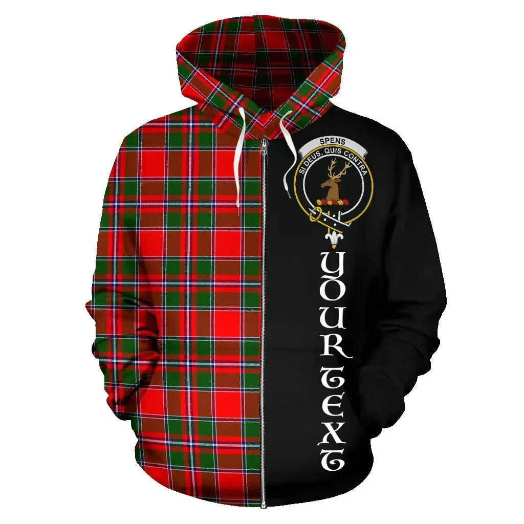 Printivon Custom Your Text Spens Modern Tartan Hoodie Half Of Me