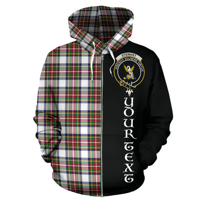 Printivon Custom Your Text Stewart Dress Modern Tartan Hoodie Half Of Me