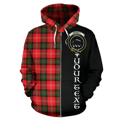Printivon Custom Your Text Nesbitt Modern Tartan Hoodie Half Of Me