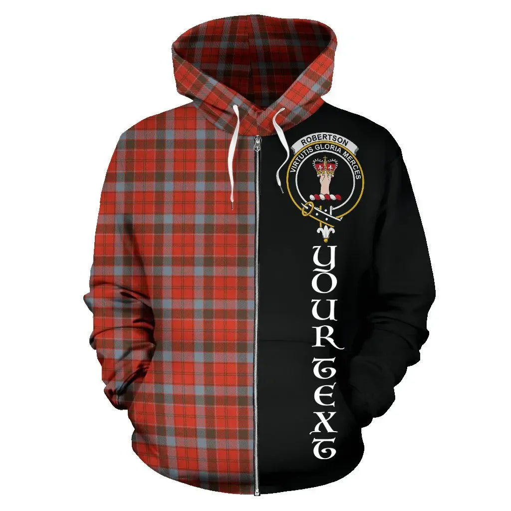 Printivon Custom Your Text Robertson Weathered Tartan Hoodie Half Of Me