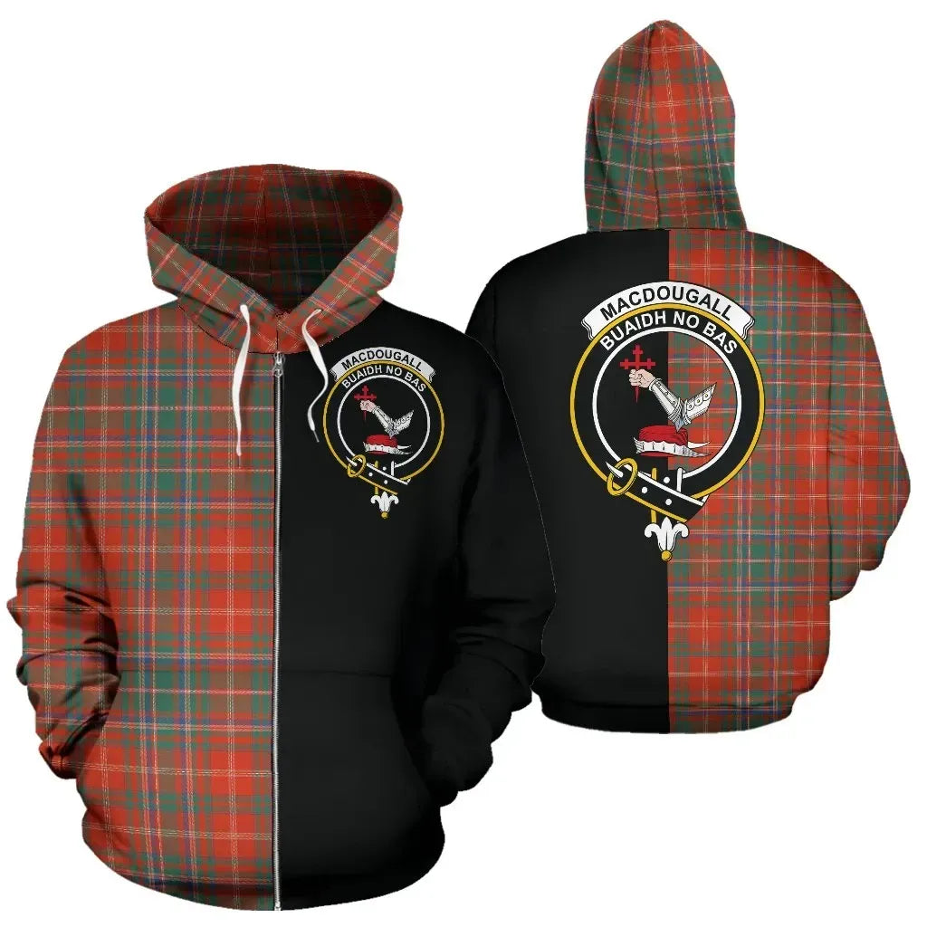 Printivon Custom Your Text Macdougall Ancient Tartan Hoodie Half Of Me