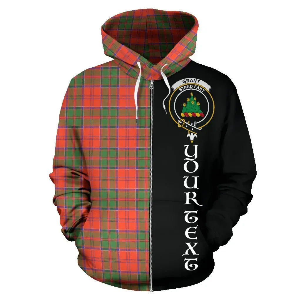 Printivon Custom Your Text Grant Ancient Tartan Hoodie Half Of Me