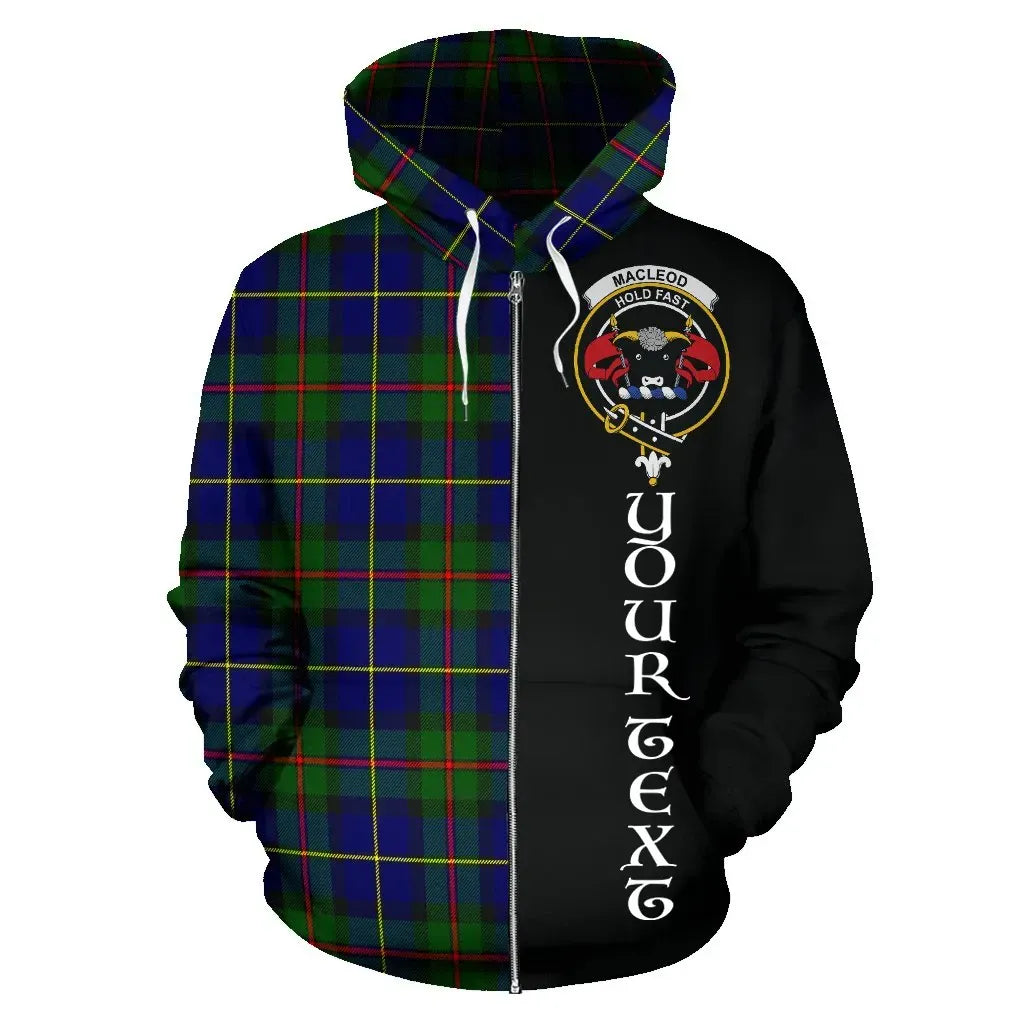 Printivon Custom Your Text Macleod Of Harris Modern Tartan Hoodie Half Of Me