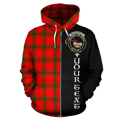 Printivon Custom Your Text Macdonald Of Sleat Tartan Hoodie Half Of Me