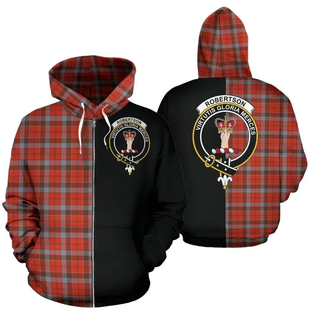 Printivon Custom Your Text Robertson Weathered Tartan Hoodie Half Of Me