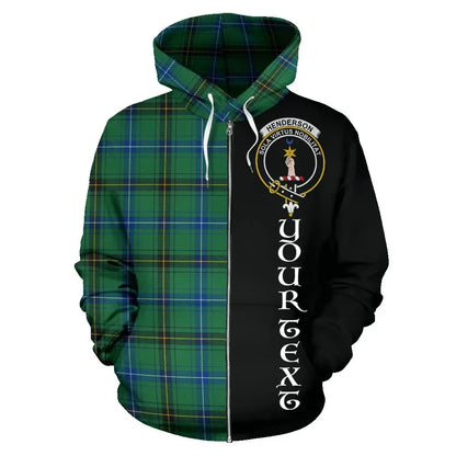 Printivon Custom Your Text Henderson Ancient Tartan Hoodie Half Of Me