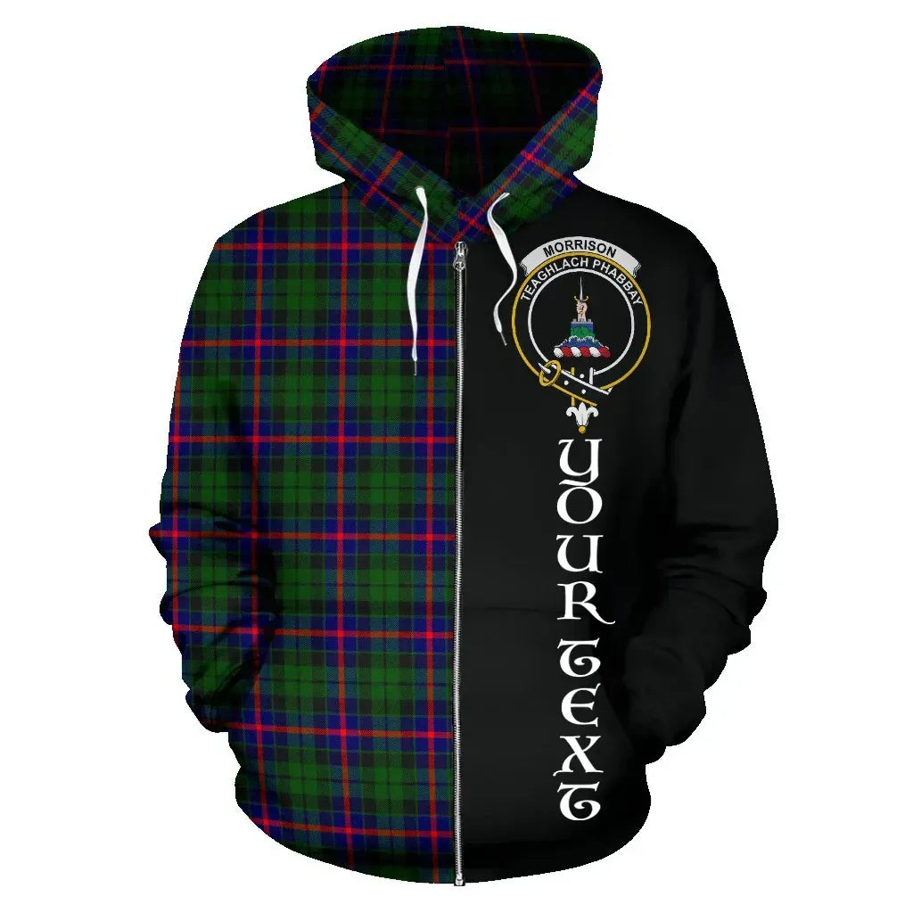 Printivon Custom Your Text Morrison Modern Tartan Hoodie Half Of Me