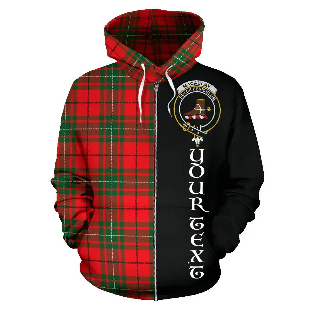 Printivon Custom Your Text Macaulay Modern Tartan Hoodie Half Of Me