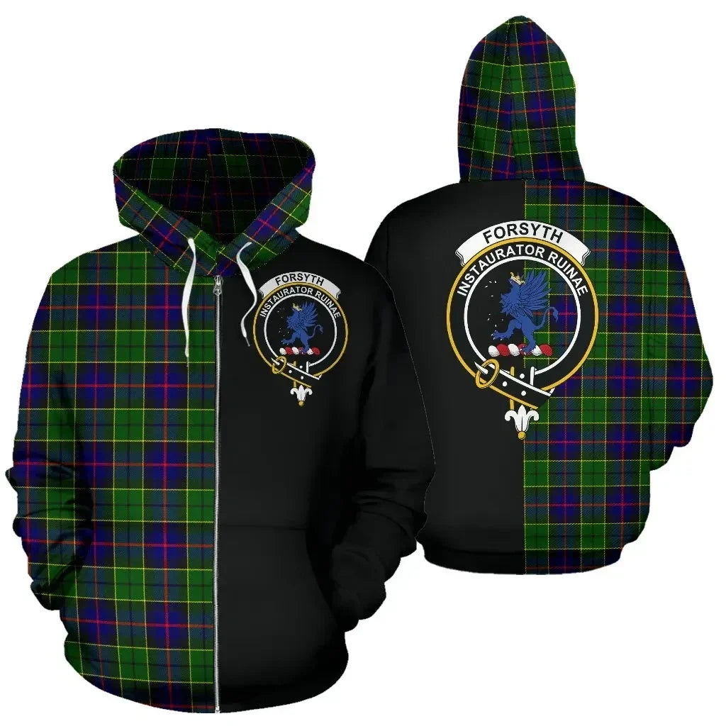 Printivon Custom Your Text Forsyth Modern Tartan Hoodie Half Of Me