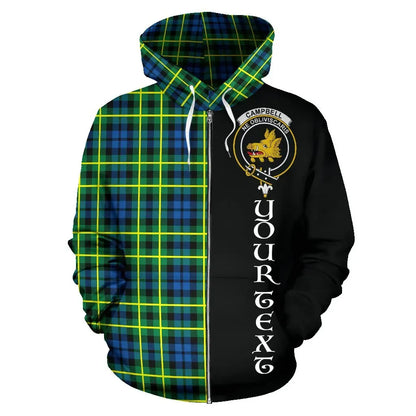 Printivon Custom Your Text Campbell Of Breadalbane Ancient Tartan Hoodie Half Of Me