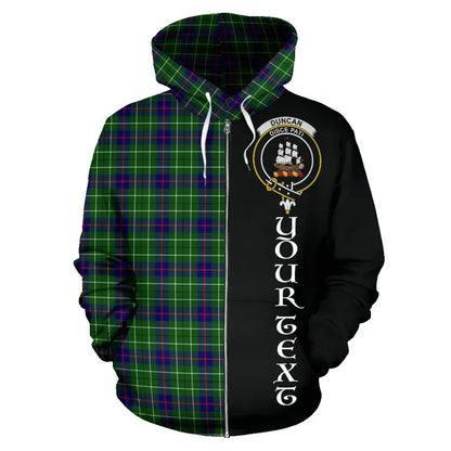 Printivon Custom Your Text Duncan Modern Tartan Hoodie Half Of Me