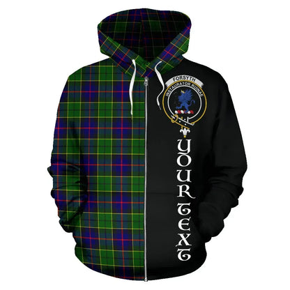 Printivon Custom Your Text Forsyth Modern Tartan Hoodie Half Of Me