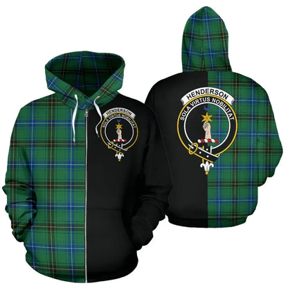 Printivon Custom Your Text Henderson Ancient Tartan Hoodie Half Of Me