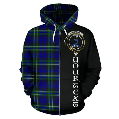 Printivon Custom Your Text Arbuthnot Modern Tartan Hoodie Half Of Me