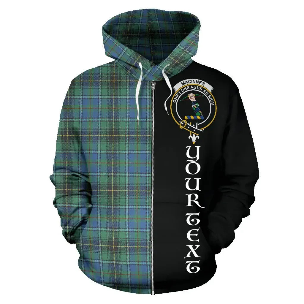Printivon Custom Your Text Macinnes Ancient Tartan Hoodie Half Of Me